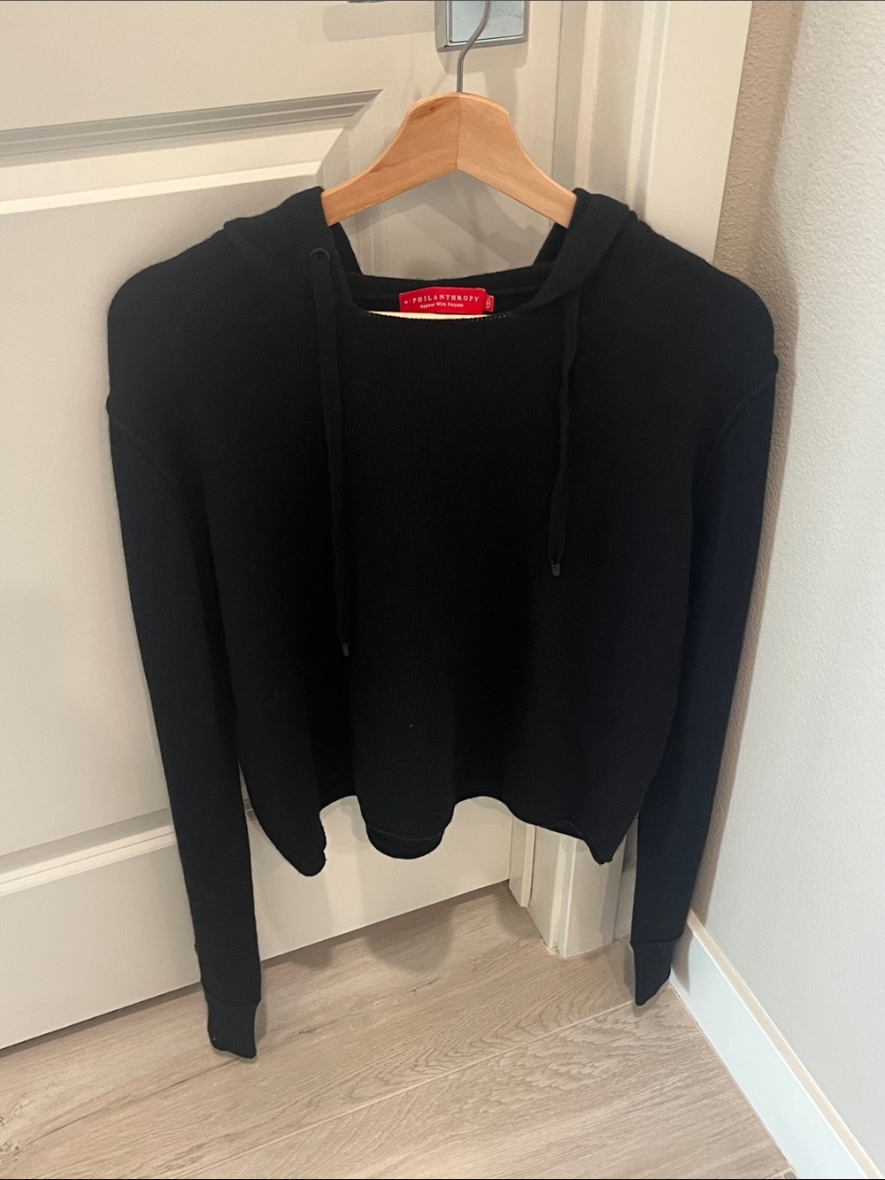 n: PHILANTHROPY: Black Hoodie Sweater